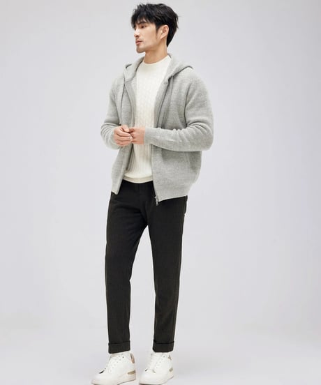 wool hooded cardigan　SH2165