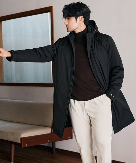 white goose down jacket medium hood /2color　SH2569