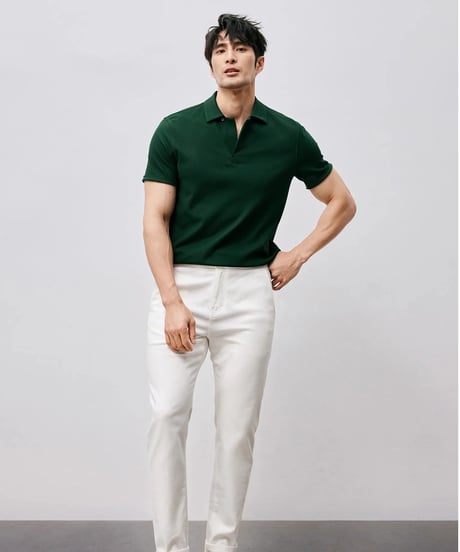 supima cotton lapel t-shirt /3color　SH2486