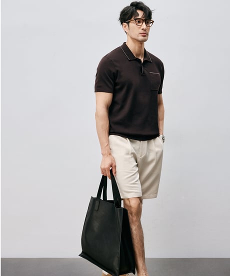 single pleated linen shorts　SH2529