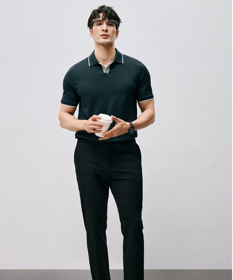mulberry silk cotton piqué t-shirt /2color　SH2536