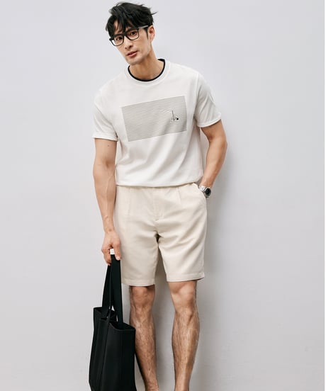 single pleated linen shorts　SH2529