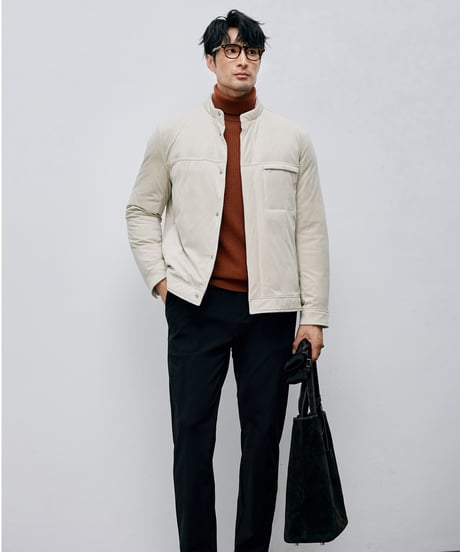 white goose down jacket with stand-up collar /2color　SH2590