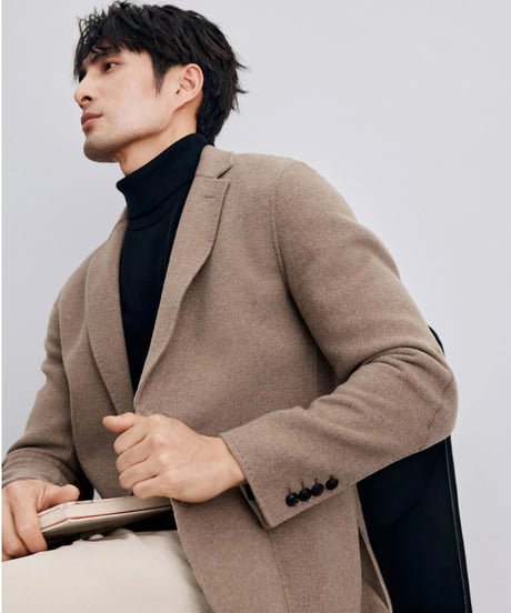 camel wool handmade casual jacket　SH2340