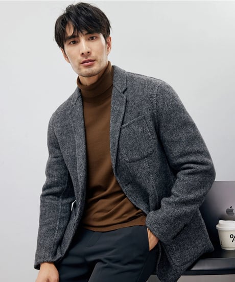 herringbone wool casual jacket /2color　SH2198
