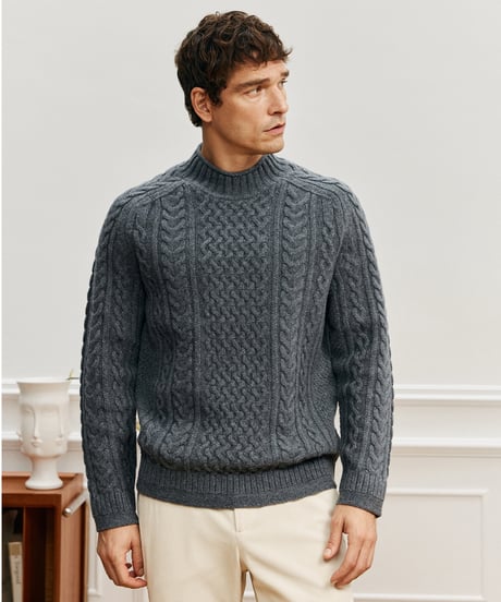 half turtleneck sweater in wool　SH2687