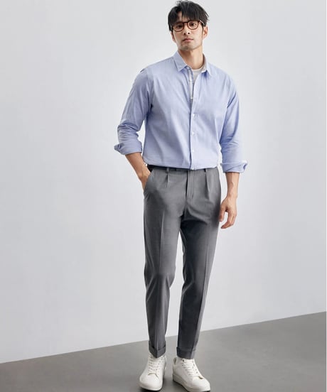 casual pants with single pleats /2color　SH2124