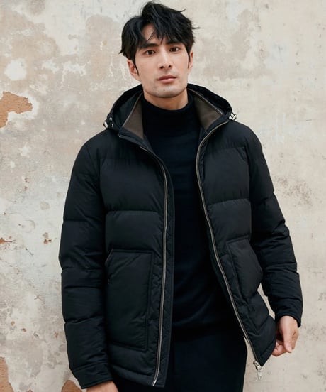 white goose leather stitch down jacket /3color　SH2382