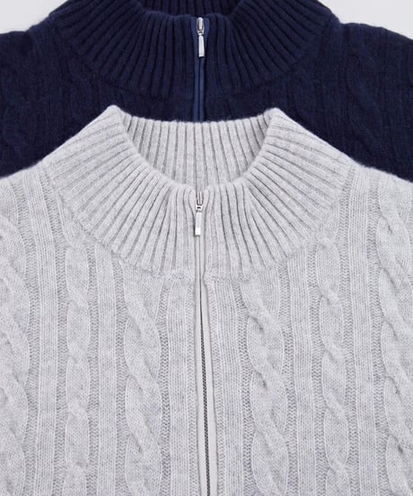 cashmere sweater half height zipper /2color　SH2194