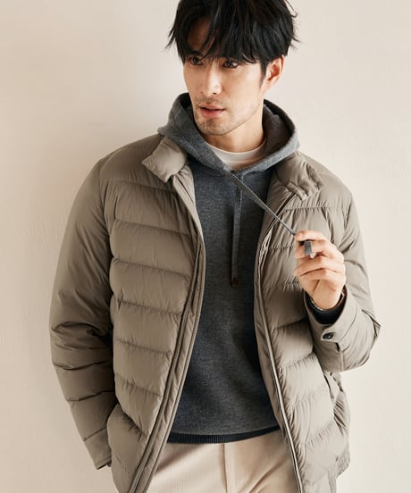 white goose down jacket with stand-up collar　SH2615