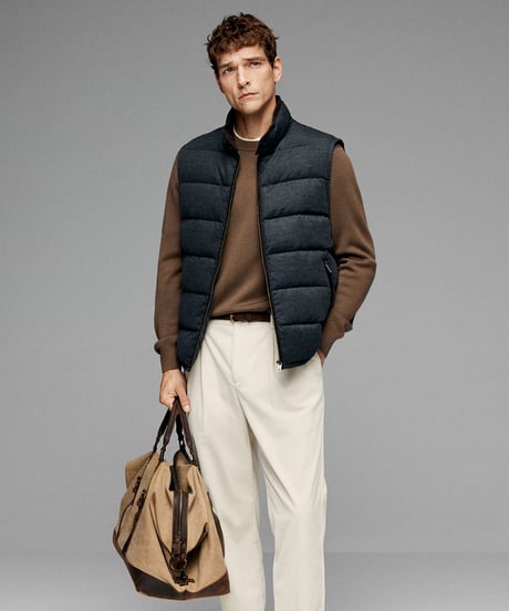 down jacket vest wool white goose /2color　SH2621