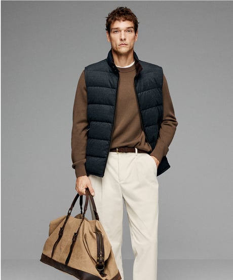 down jacket vest wool white goose /2color　SH2621