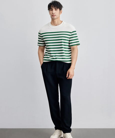 casual pants with elastic waistband straight fit　SH2125