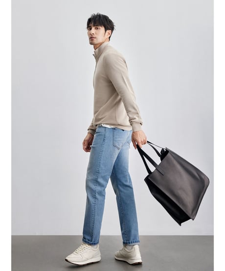 テーパード デニム オールシーズン ダッドパンツ