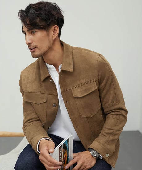 suede casual jacket /2color　SH2423