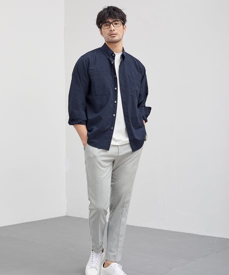 jacquard seersucker shirt　SH2469