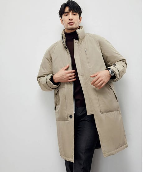 white duck down mid length coat　SH2188