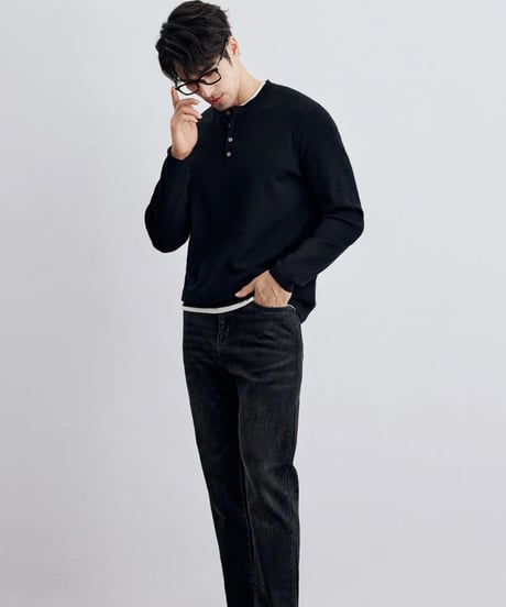 black gray wash stretch jeans　SH2312