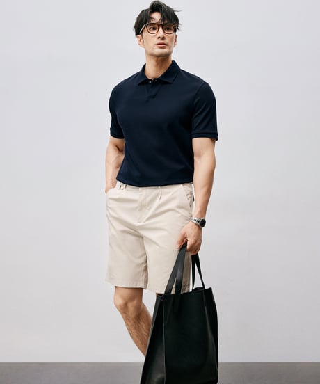 mulberry silk slim polo shirt /3color　SH2556