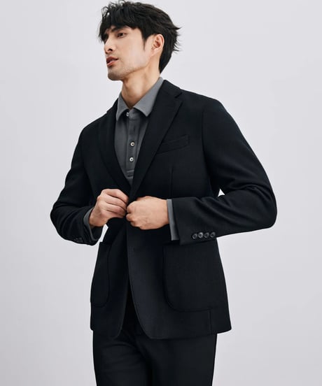 modal wool cotton lapel shirt /2color　SH2399
