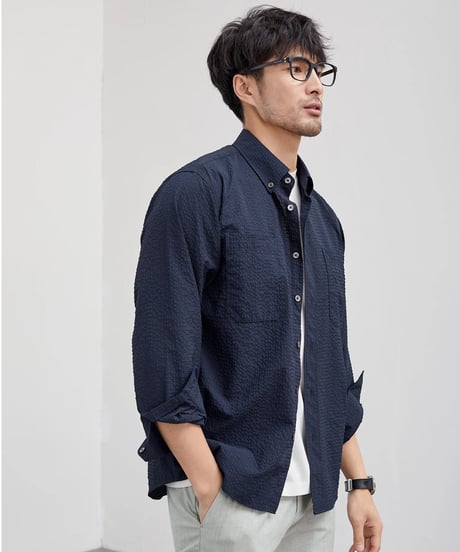 jacquard seersucker shirt　SH2469