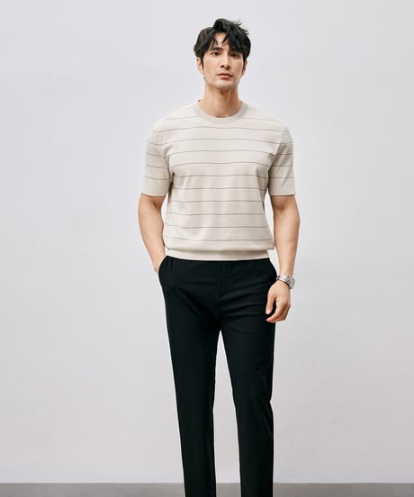 round neck knit short sleeve t-shirt /2color　SH2495