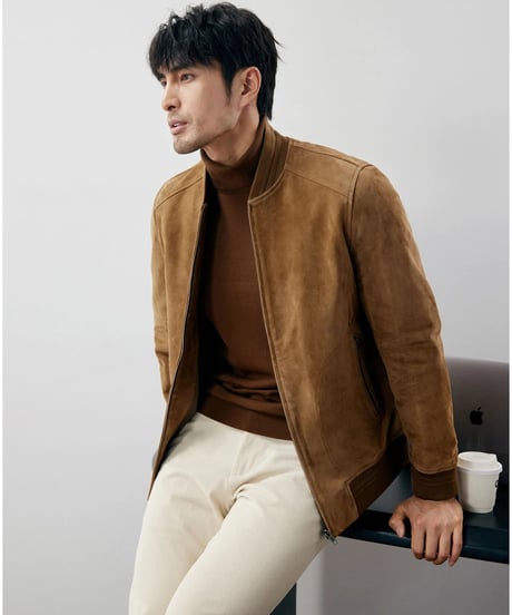 sheepskin suede leather jacket　SH2240
