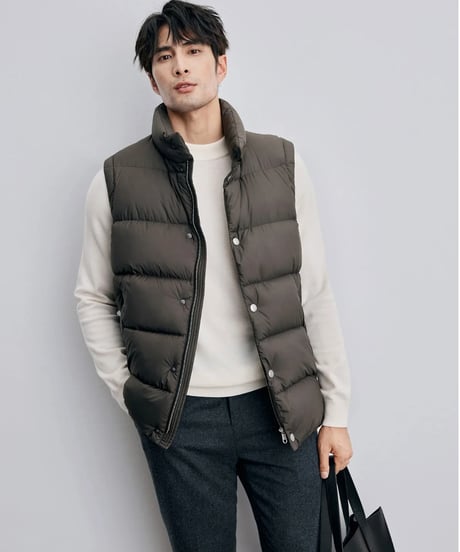 white goose down vest jacket /2color　SH2336