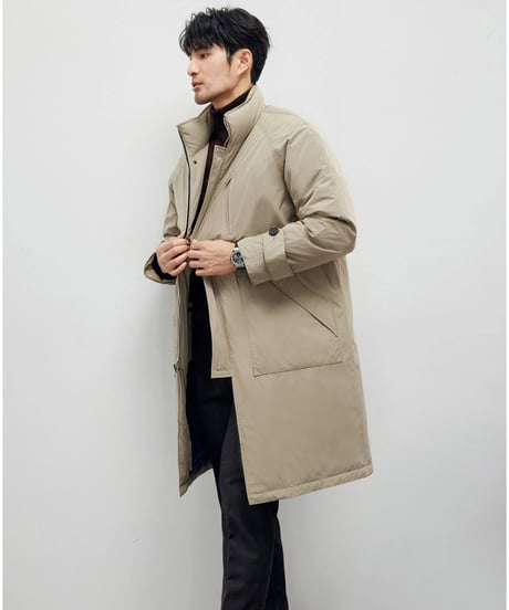 white duck down mid length coat　SH2188