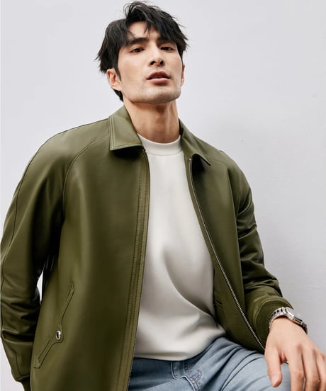 100% sheepskin leather jacket　SH2460