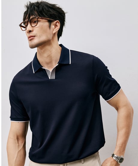 mulberry silk cotton piqué t-shirt /2color　SH2536
