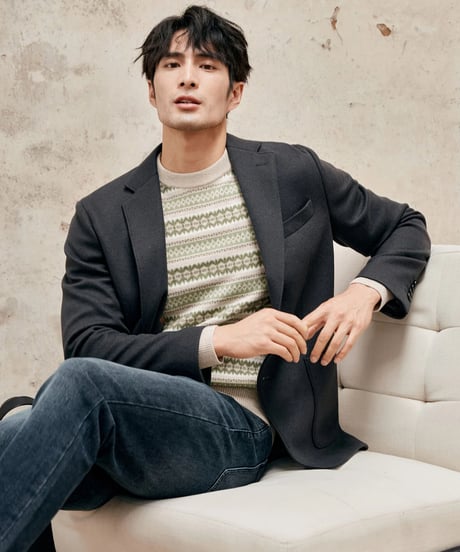 fair isle jacquard cashmere wool sweater　SH2342