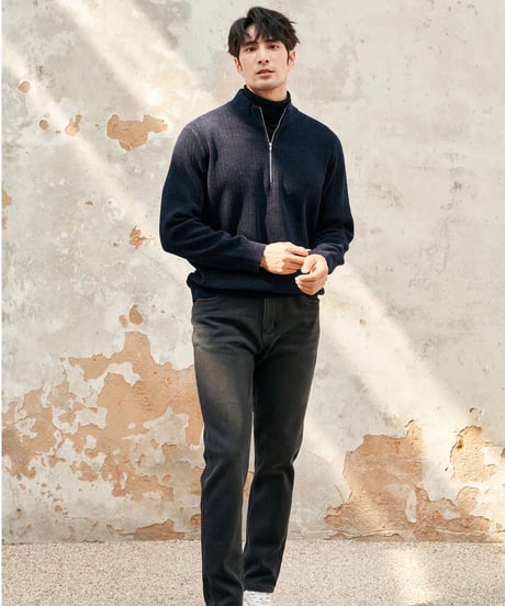 chenille stand-up collar sweater /2color　SH2396