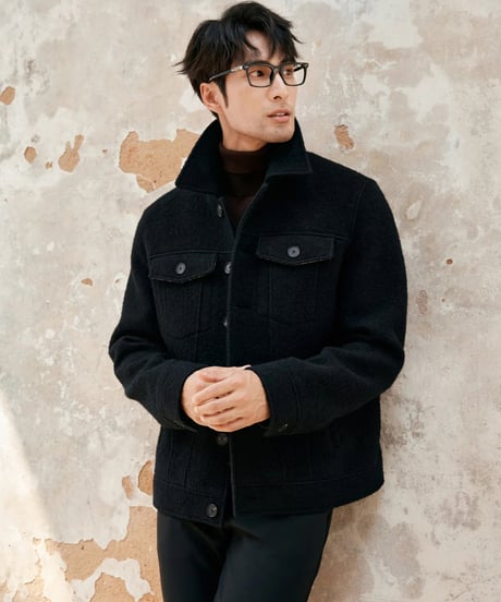lapel denim jacket wool 100% /2color　SH2383