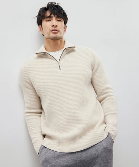 wool half zip sweater /2color　SH2204