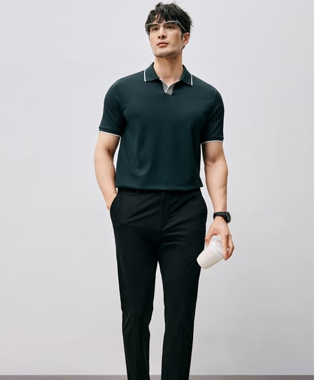 mulberry silk cotton piqué t-shirt /2color　SH2536