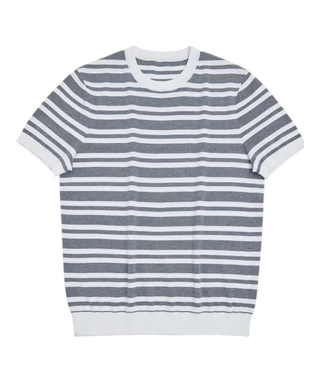 striped round neck t-shirt /2color　SH2455