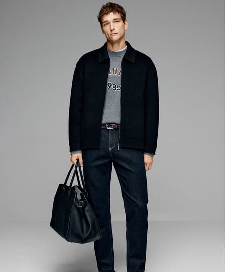 round neck sweater in wool /2color　SH2638