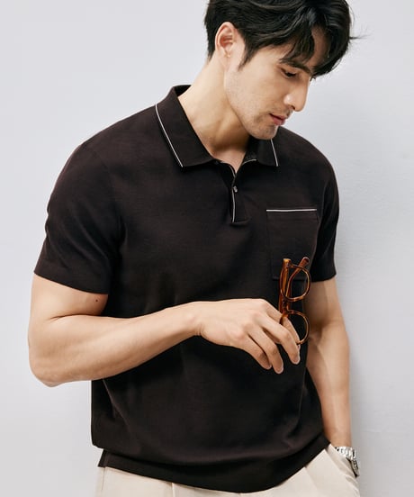 cotton knit polo shirt /2color　SH2534