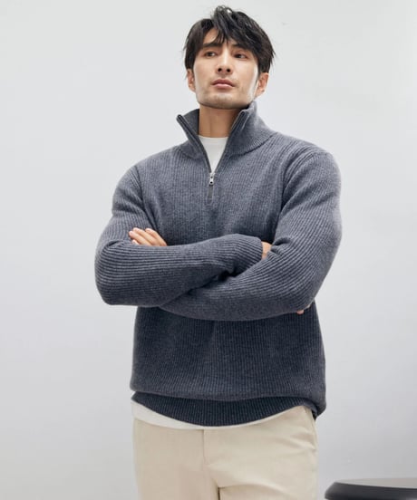 wool half zip sweater /2color　SH2204