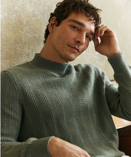 sweater half turtleneck cashmere wool　SH2699
