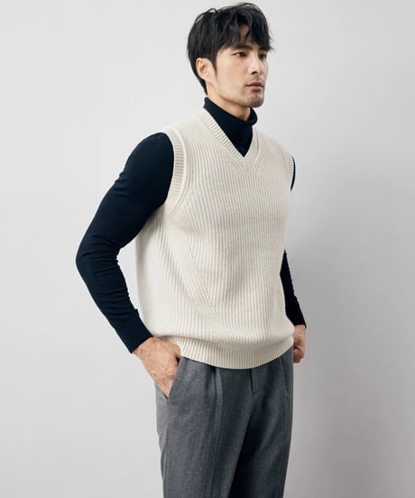 sweater sleeveless V neck wool /3color　SH2233