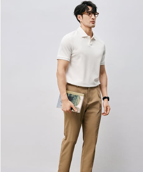 mulberry silk slim polo shirt /3color　SH2556