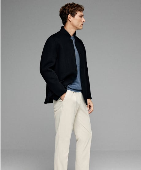 stand collar wool cashmere jacket　SH2618