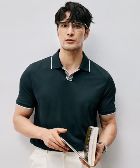 mulberry silk cotton piqué t-shirt /2color　SH2536