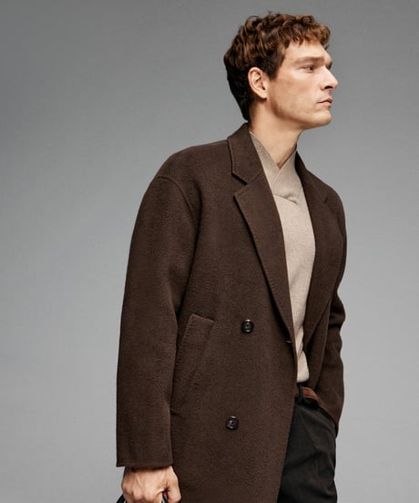 wool coat in mulberry silk /2color　SH2602