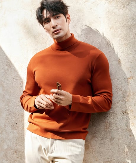 merino wool turtleneck sweater /4color　SH2386