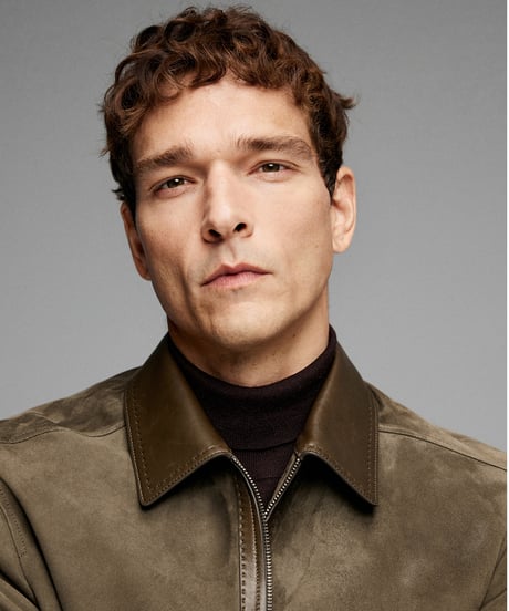 suede leather jacket with white goose down　SH2637