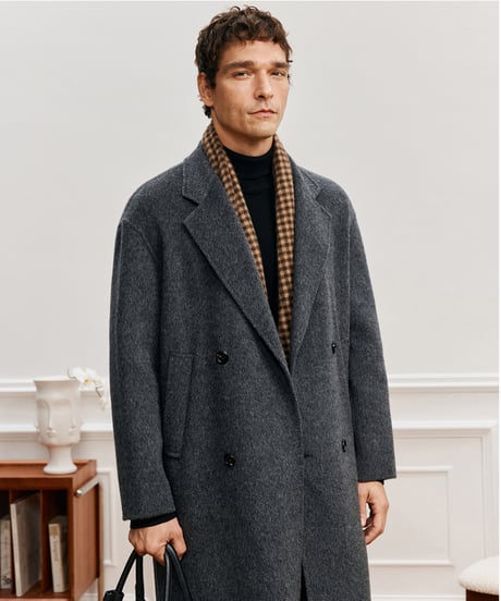 wool coat in mulberry silk /2color　SH2602