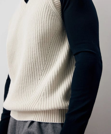 sweater sleeveless V neck wool /3color　SH2233